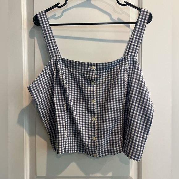 Levi’s Lottie Gingham Crop Linen Top Size XXL - Picture 3 of 4